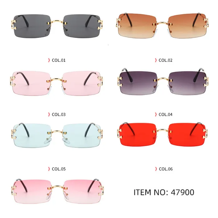 Rimless Rectangle Sunglasses