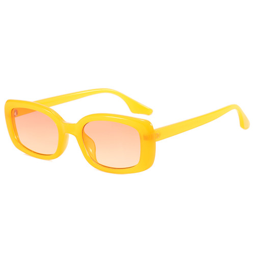 Retro Solid Plastic Small Rectangle Sunglasses