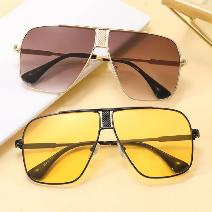 Metal Frame Gradient Shades Sunglasses