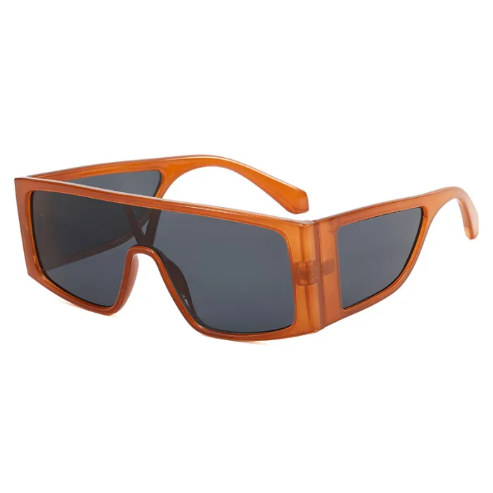 Big Frame Oversized One Pieces Lens Sunglasses