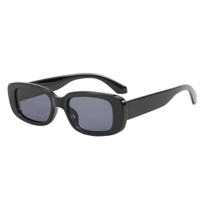 Retro Solid Plastic Small Rectangle Sunglasses