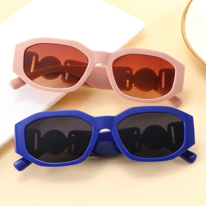 Vintage Luxury Polygon Mirrored Lens Sunglasses