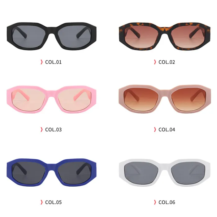 Vintage Luxury Polygon Mirrored Lens Sunglasses