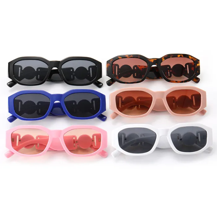 Vintage Luxury Polygon Mirrored Lens Sunglasses