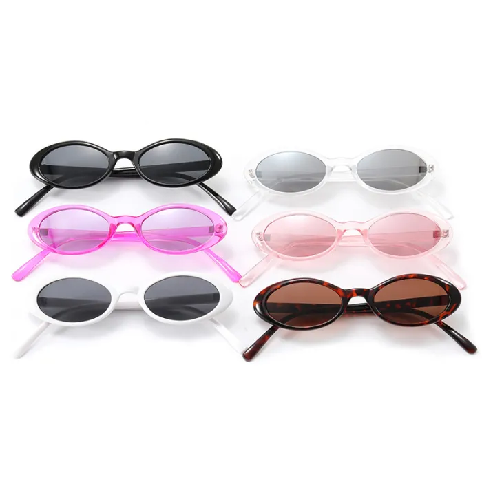 Retro Vintage Plastic Small Oval Sunglasses