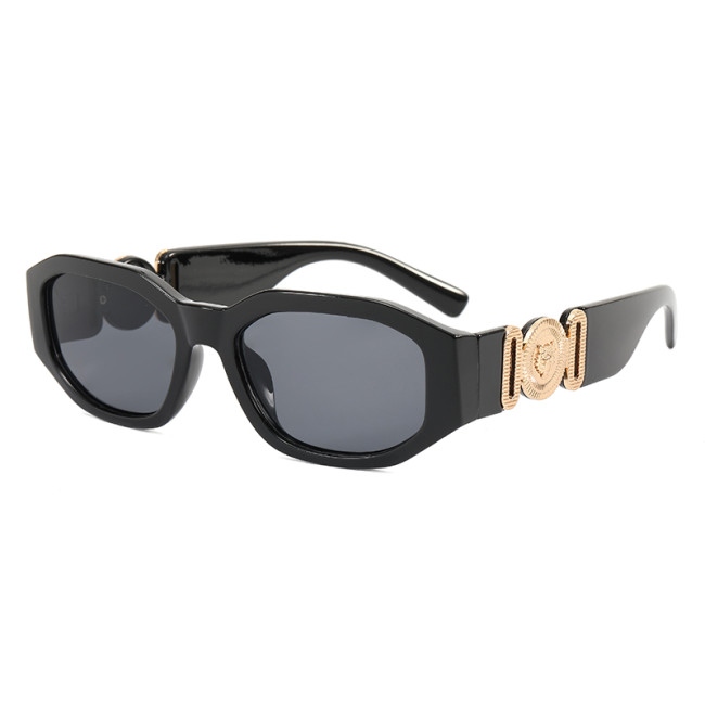 Vintage Luxury Polygon Mirrored Lens Sunglasses