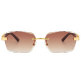 Fashion Small Rectangle Rimless Sunglasses