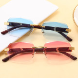 Fashion Small Rectangle Rimless Sunglasses