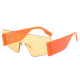Flat Top One Piece Lens Men Women UV400 Shades Sunglasses