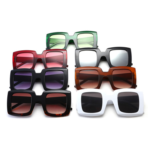 Fashion Women Oversized Square Gradient Shades Sunglasses