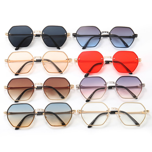 Tinted Trendy Metal Frame UV400 Shades Sunglasses