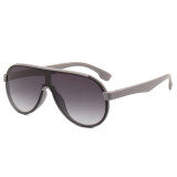 Ready Stocked Flat Top One Piece Lens Oversized Shades Sunglasses