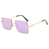 Women Rimless Square Sunglasses