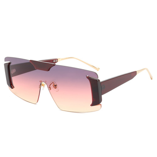 Flat Top One Piece Lens Shades Sunglasses