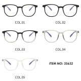 Plastic Faux Wood Eyeglasses with Anti Blue Light Lenses