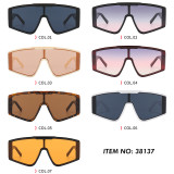 Flat Top One Piece Lens Oversize Sunglasses