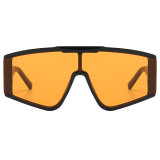 Flat Top One Piece Lens Oversize Sunglasses