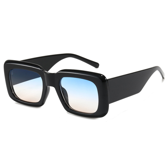 Retro Chunky Square Sunglasses UV400 Protection Plastic Frame UV400 Protection Trendy Glasses Retro Chunky Square  main image 4