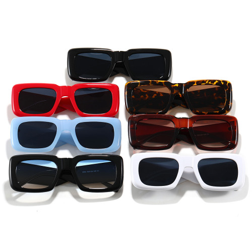 Retro Vintage 90s Sun glasses Solid Thick Rectangle Men Women Fashion Trendy Sunglasses