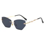 Diamond Cut Rimless Sunglasses