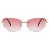 Diamond Cut Rimless Sunglasses