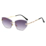 Diamond Cut Rimless Sunglasses
