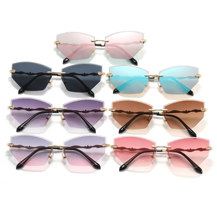 Diamond Cut Rimless Sunglasses