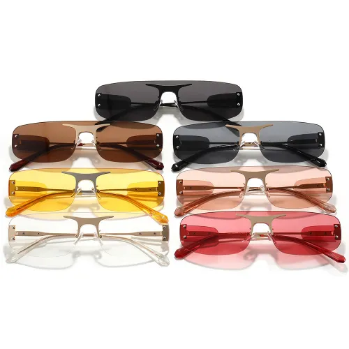 Rimless Vintage Small Tinted Designer Sunglasses