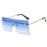 Flat Top Square Rimless Mono Lens Sunglasses