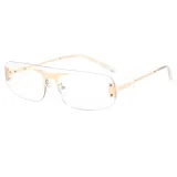 Rimless Vintage Small Tinted Designer Sunglasses