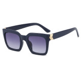 Men Women Black Square UV400 Shades Sunglasses