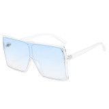 Big Frame Flat Top Square Oversized Mono Lens Sunglasses