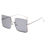 Trendy Square Half Rim Men Women Sunglasses