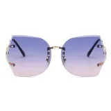 Women Elegant Oversized Rimless Sunglasses