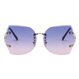 Women Elegant Oversized Rimless Sunglasses