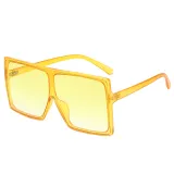 Big Frame Flat Top Square Oversized Mono Lens Sunglasses
