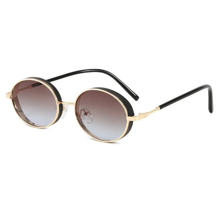 Retro Vintage Men Women Steampunk Style Small Oval Sunglasses