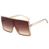 Big Frame Flat Top Square Oversized Mono Lens Sunglasses