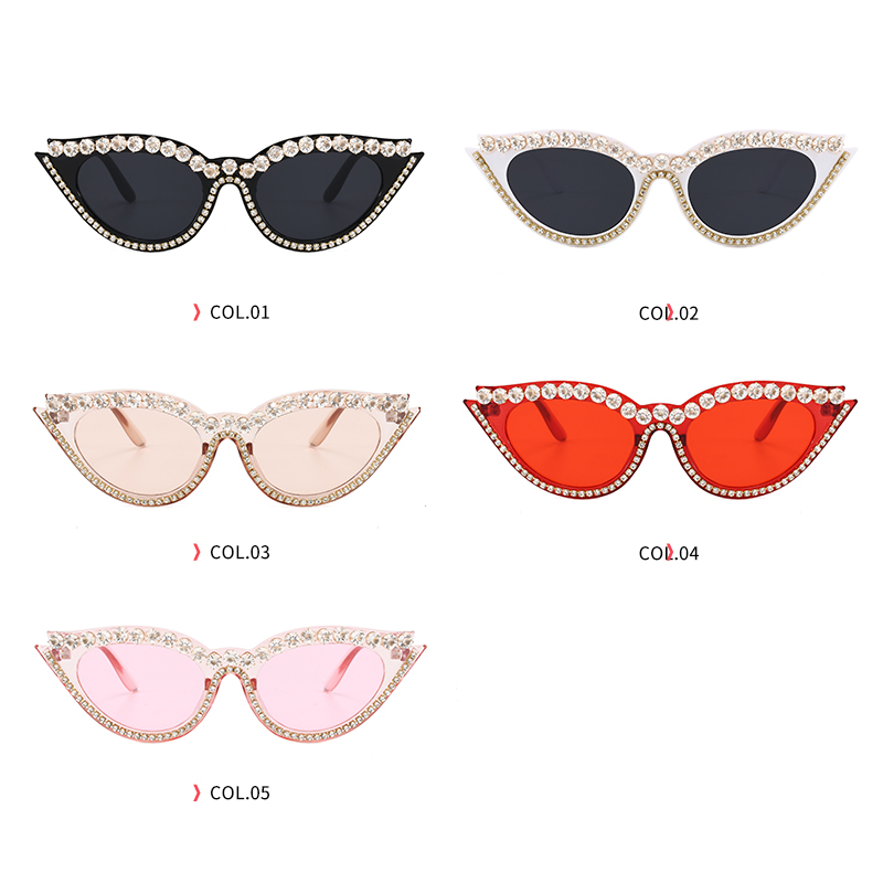 Women Cat Eye Ladies Sunglasses Bling Party Shades Rhinestone Handmade  Glasses Z