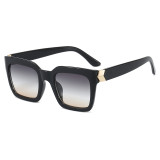 Men Women Black Square UV400 Shades Sunglasses