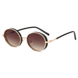 Retro Vintage Men Women Steampunk Style Small Oval Sunglasses