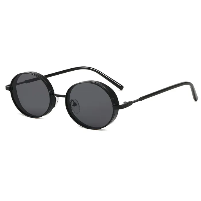 Retro Vintage Men Women Steampunk Style Small Oval Sunglasses