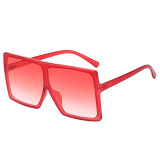 Big Frame Flat Top Square Oversized Mono Lens Sunglasses