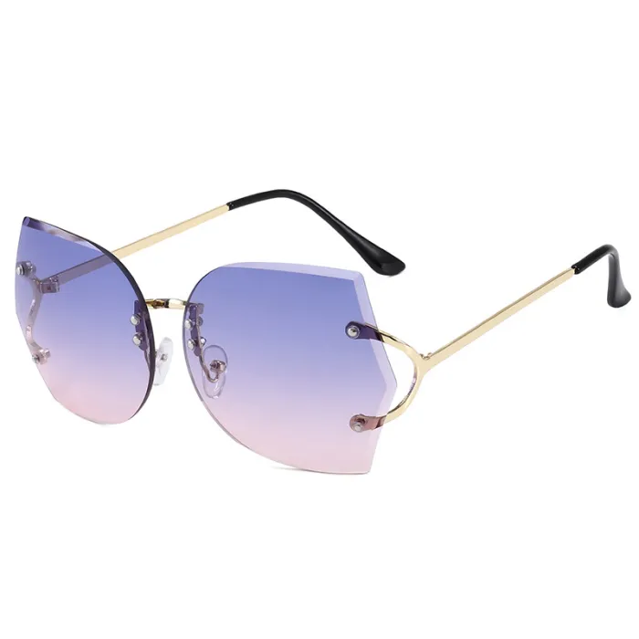 Women Elegant Oversized Rimless Sunglasses