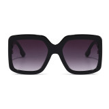 Big Frame Wide Temple Solid Square Oversized Shades Sunglasses