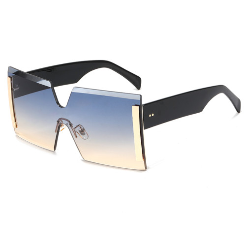 Women Sun glasses Tinted Rimless Oversize Square Sunglasses