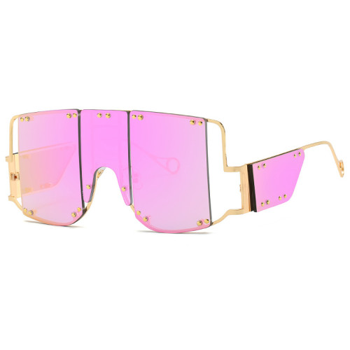 Oversized Steampunk Square Big Frame Women Shades Sunglasses