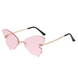 UV400 Ladies Rimless Butterfly Sunglasses