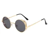 Retro Vintage Round Metal Steampunk Style Sunglasses