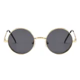 Retro Vintage Round Metal Steampunk Style Sunglasses